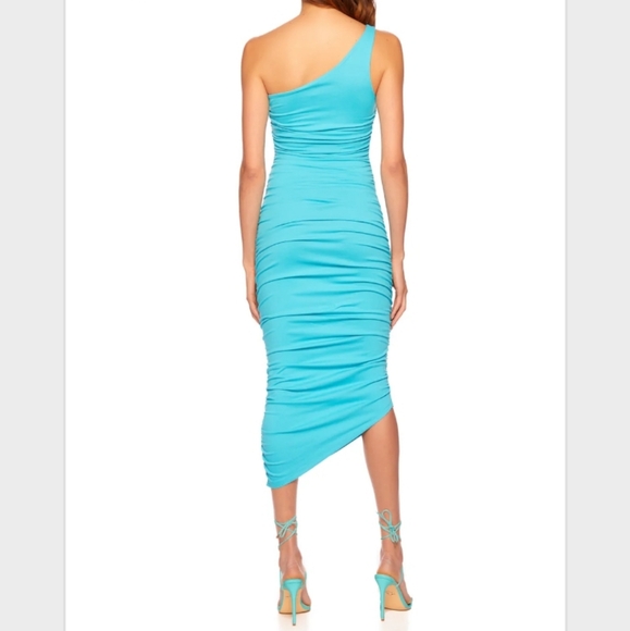 Susana Monaco One Shoulder Ruched Midi Dress - Picture 5 of 8